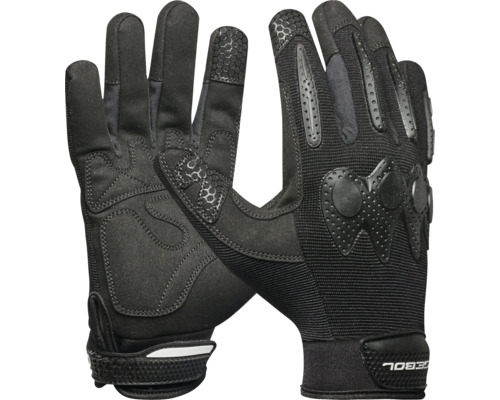 Černé motocyklové rukavice s chrániči