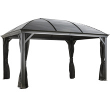 Zahradní pavilon se střechou a závěsy