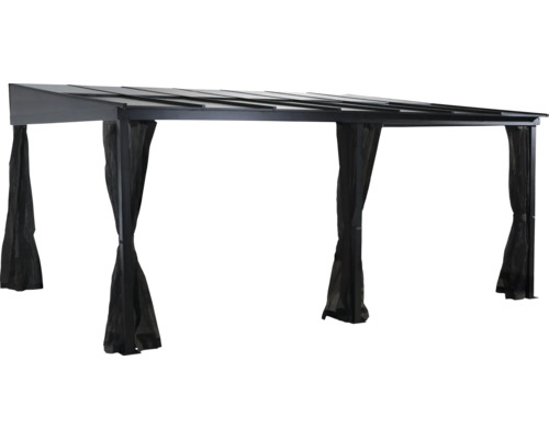 Pavilon se střechou a závěsy