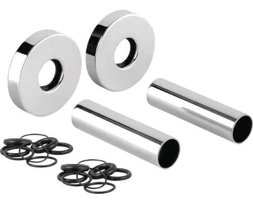 Rozeta na topná tělesa Ø 50 mm nerez chrom 1 Pár Rozety, distanční kusy a těsnicí kroužky pro sanitární instalace