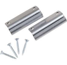 Dvě kovové trubkové spony se čtyřmi šrouby