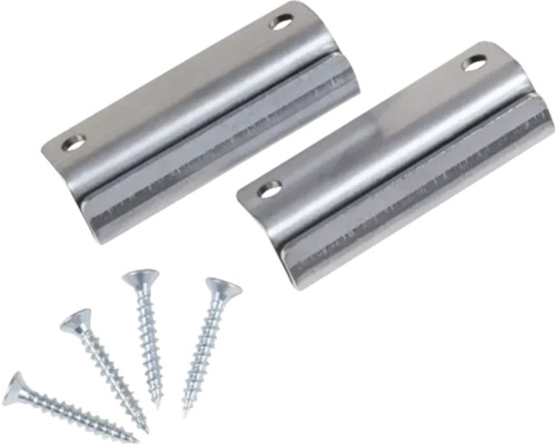 Dvě kovové trubkové spony se čtyřmi šrouby