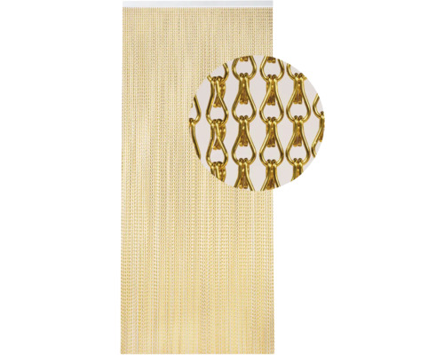 Zlatý řetězový závěs s detailním pohledem