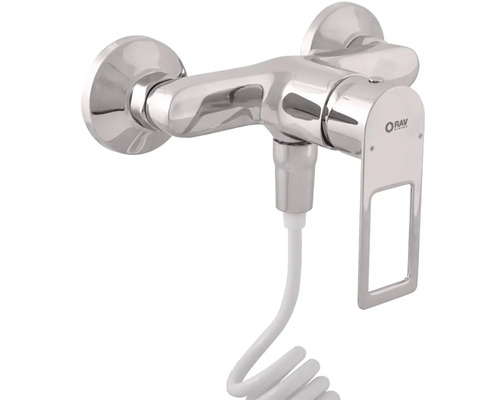 Nástěnná sprchová baterie se sprchovou hadicí a logem RAV Slovenia