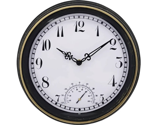 Nástěnné hodiny s teploměrem pro venkovní použití