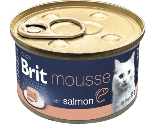 Brit Mousse krmivo pro kočky s lososem v konzervě