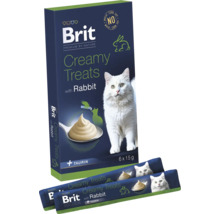 Brit Creamy Treats s králíkem, pochoutka pro kočky, balení se šesti porcemi