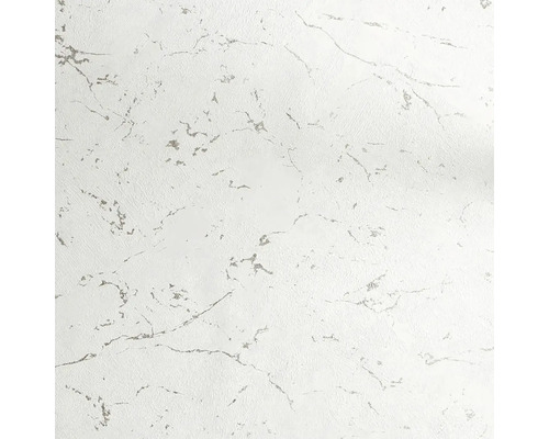 Bílá tapeta s mramorovým efektem a strukturovaným povrchem.