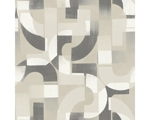 Abstraktní geometrická tapeta se vzorem propletených oblouků a obdélníků v moderním stylu.