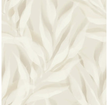 Tapeta s abstraktním vzorem listů v krémové barvě