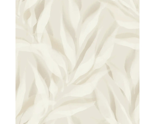 Tapeta s abstraktním vzorem listů v krémové barvě