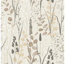 Vliesová tapeta s botanickým vzorem trav a listů