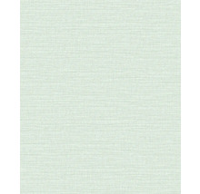 Strukturovaná tapeta v mátově zelené s vodorovným lněným vzhledem.