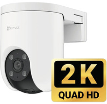 Bezpečnostní kamera EZVIZ pro montáž na stěnu s rozlišením 2K Quad High Definition a EZVIZ Logo.