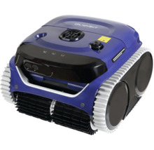 Modrý čisticí robot pro bazény s pásovým pohonem