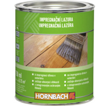 Hornbach impregnační lazura pro venkovní použití, 750 mililitrů, circa 6,75 metrů čtverečních, snižuje absorpci vlhkosti, s ochranným filmem.