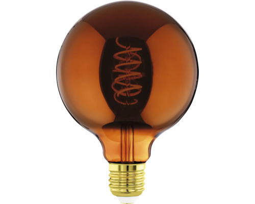 Dekorativní žárovka se spirálou a zlatou paticí