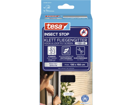 Balení sítě proti hmyzu Tesa Insect Stop se suchým zipem s environmentální značkou Modrý anděl