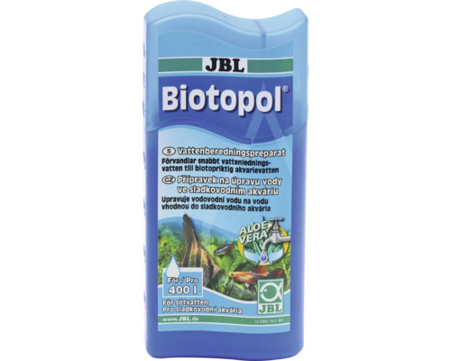 Přípravek na úpravu vody JBL Biotopol pro sladkovodní akvária s aloe vera, na 400 litrů vody, JBL Logo.
