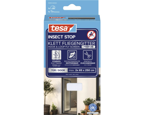 Tesa Insect Stop suchá zipová síť proti hmyzu do dveří, maximální velikost 2x 65 x 250 cm