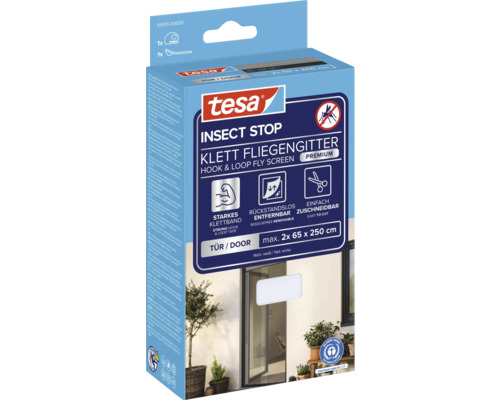 Tesa Insect Stop Klett síť proti hmyzu na dveře, maximální velikost 2x 65 x 250 cm
