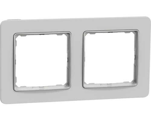 Dvojrámeček Schneider Electric Sedna AMSDD393802 šedý Dvojnásobný rámeček pro vypínače a zásuvky se zaoblenými rohy.