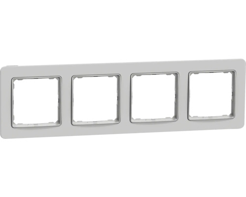 Rámeček Schneider Electric Sedna AMSDD393804 čtyřnásobný šedý Čtyřnásobný rámeček pro vypínače a zásuvky z plastu v šedé barvě.