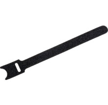 Černý vázací pásek na suchý zip z plastu s očkem pro upevnění.