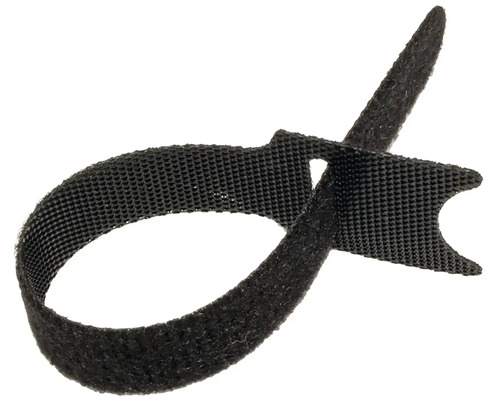 Stahovací pásek na suchý zip v černé barvě pro flexibilní organizaci kabelů.