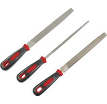 Sada tří ručních pilníků s rukojetí