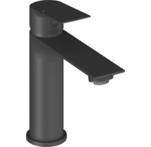 Moderní umyvadlová baterie v černé matné barvě, páková baterie s plochým výtokem do koupelny.