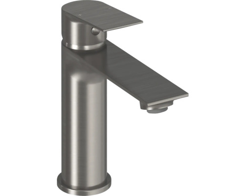 Umyvadlová baterie páková RAVAK Plan grafit X070652 Umyvadlová páková baterie z kartáčovaného kovu s plochým výtokem.