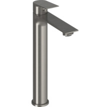 Vysoká umyvadlová baterie v barvě kartáčované nerezové oceli, páková baterie pro umyvadlovou mísu, moderní design.