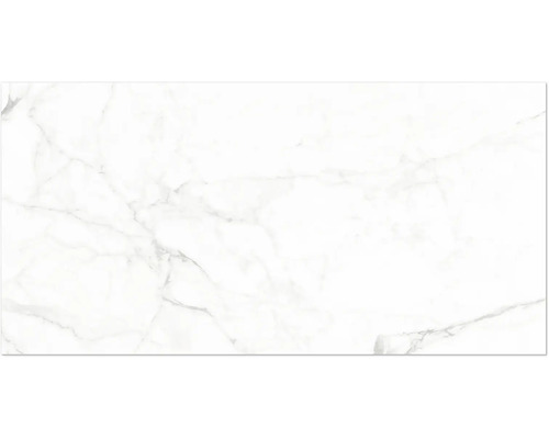 Nástěnný nebo podlahový obklad v bílém mramorovém vzhledu s šedým žilkováním.