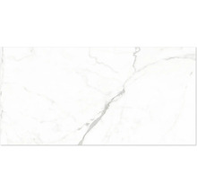 Dlažba z jemné kameniny se vzhledem mramoru a šedým žilkováním pro stěny a podlahy.