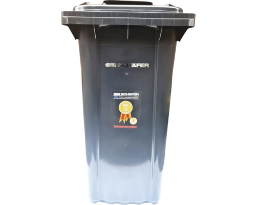 Popelnice 240 l plastová antracit Plastová popelnice SSI SCHÄFER s víkem a logem