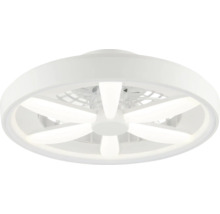 Moderní kulatý stropní ventilátor s integrovaným LED osvětlením a šesti lopatkami.