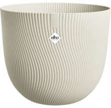 Květináč elho s vlnitou žebrovanou strukturou v krémově bílé barvě.