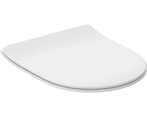 Toaletní sedátko s poklopem, bílé, plochý design