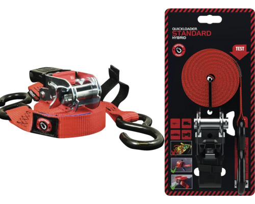 Upínací popruh Quickloader Standard Hybrid s ráčnou, háky a neodymovým magnetem.