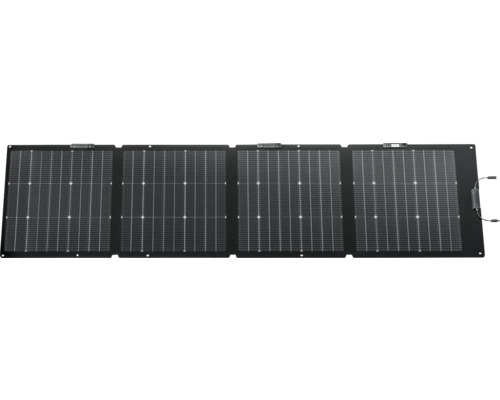 Skládací solární panel se čtyřmi monokrystalickými moduly pro mobilní napájení.