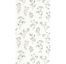 Vliesová tapeta s jemným květinovým vzorem a botanickými větvičkami ve vintage stylu.