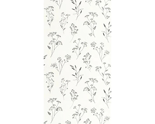 Vliesová tapeta s jemným květinovým vzorem a botanickými větvičkami ve vintage stylu.