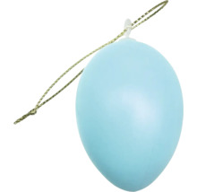 Modré velikonoční vajíčko s poutkem na zavěšení pro velikonoční dekoraci.