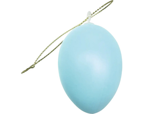 Modré velikonoční vajíčko s poutkem na zavěšení pro velikonoční dekoraci.