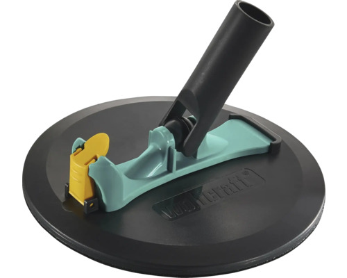 Wolfcraft kulatá ruční bruska s připojením pro teleskopickou tyč pro broušení sádrokartonu.