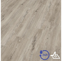 Laminátová podlaha s dekorem dubu s voděodolností 24 hodin a vysokou odolností proti opotřebení.