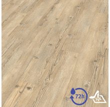 Laminátová podlaha s rustikálním vzhledem dřeva a suky. Voděodolnost až 72 hodin a vhodná pro mokré čištění.