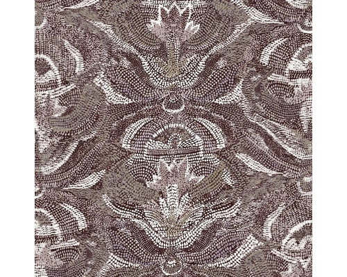 Vliesová tapeta s detailním mozaikovým vzorem s florálními ornamenty a jemnými tečkami.