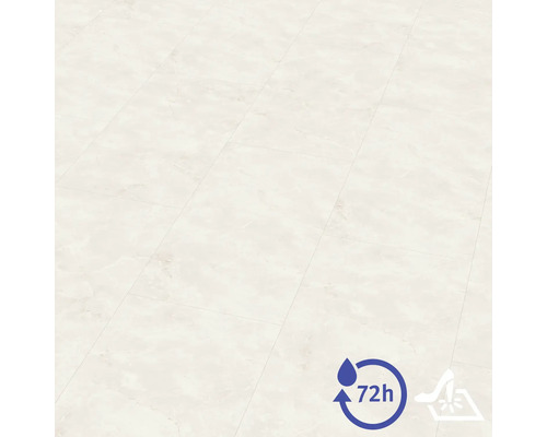 Podlahová krytina ve vzhledu mramoru, voděodolná až 72 hodin a protiskluzová.